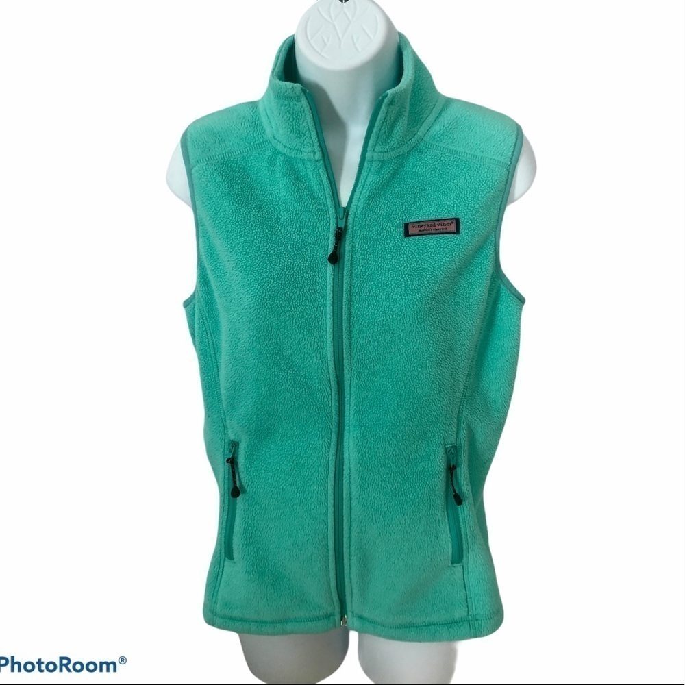 Vineyard Vines mint green fleece vest